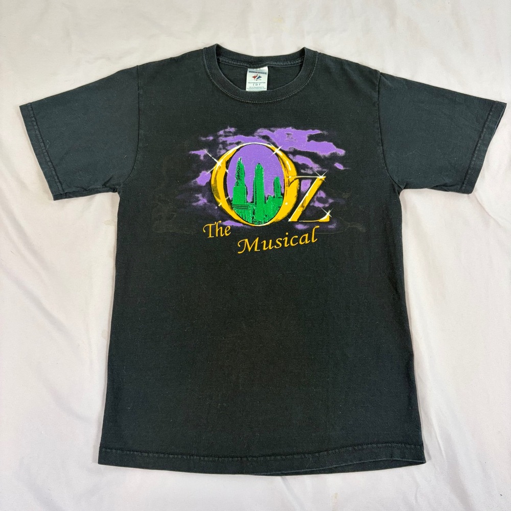 Wizard Of Oz Musical‎ Mens Small Black Emerald City Graphic T Shirt Vintage 90s